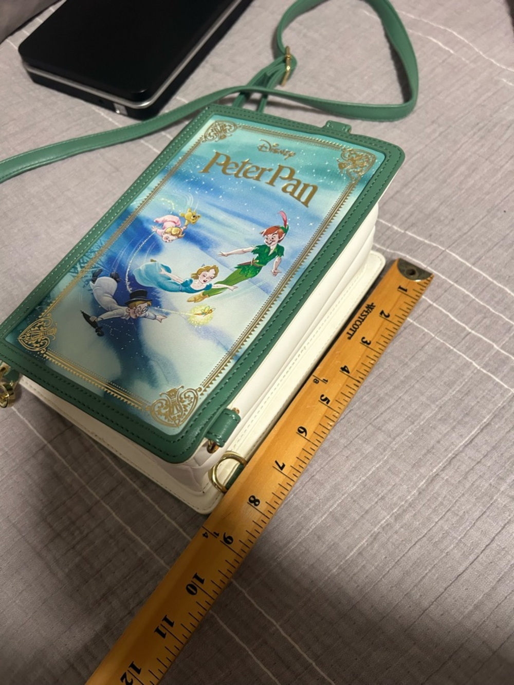 Loungefly Green and Blue Peter Pan Book-Style Crossbody Bag - Picture 10 of 13